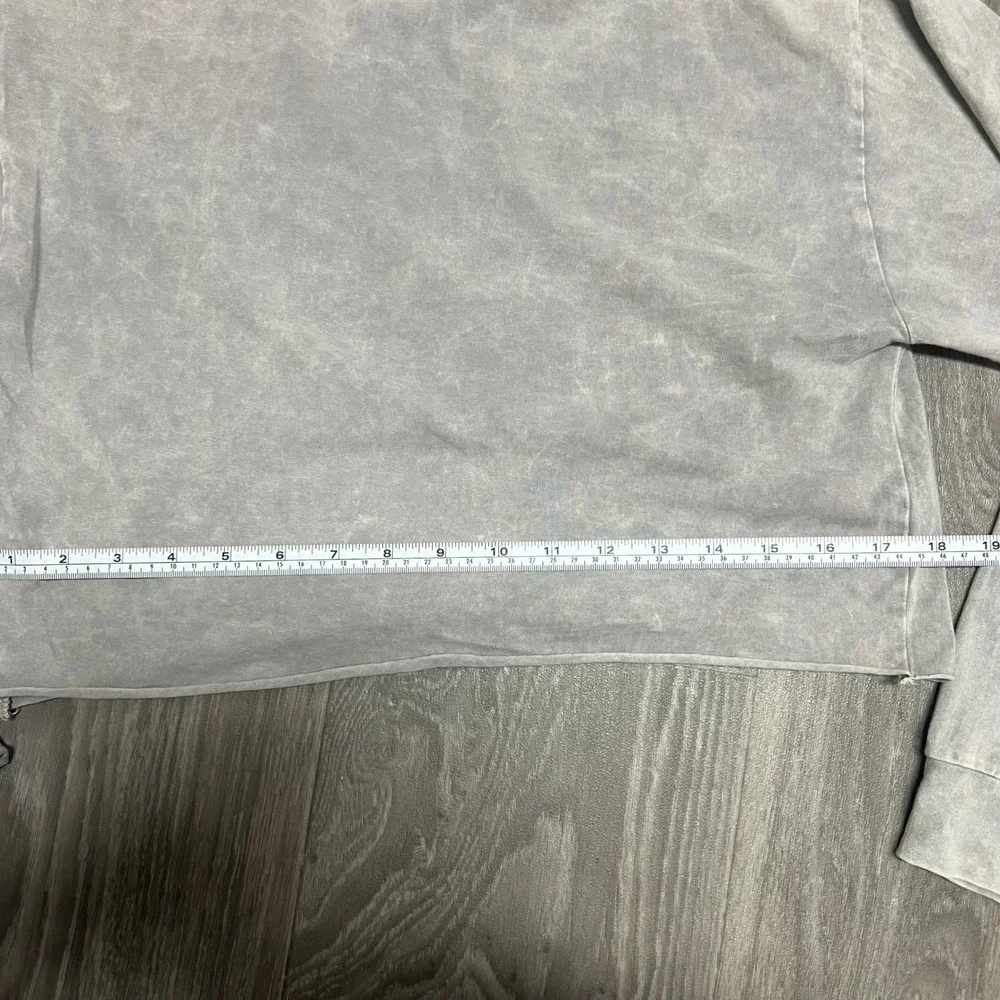 Wild Free Eagle Graphic Cropped‎ Long Sleeve Top Acid Wash Pullover - Picture 5 of 6